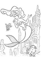 dla dziewczynek kolorowanki  Mała Syrenka Ariel księżniczka Disney numer  43